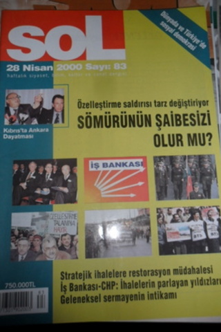 Sol Haftalık Siyaset, Bilim, Kültür ve Sanat Dergisi 2000 / 83