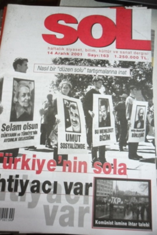 Sol Haftalık Siyaset, Bilim, Kültür ve Sanat Dergisi 2001 / 163