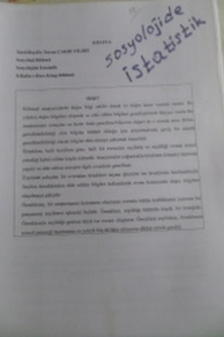 Sosyolojide İstatistik Ders Notları* Enes Kabakcı