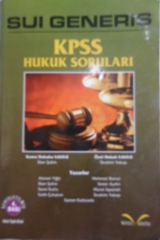 Suı Generis KPSS Hukuk Soru Bankası Ahmet Yiğit