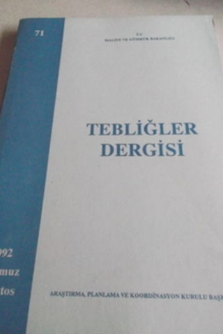 Tebliğler Dergisi 1992 / 71
