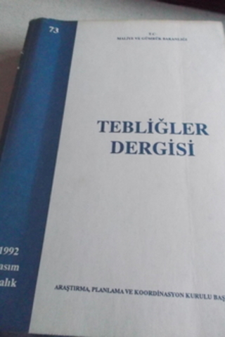 Tebliğler Dergisi 1992 / 73