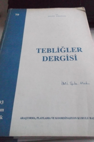 Tebliğler Dergisi 1993 / 79