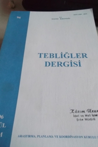 Tebliğler Dergisi 1996 / 96