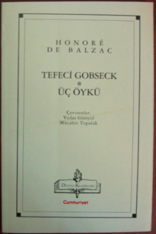 Tefeci Gobseck / Üç Öykü Honore De Balzac