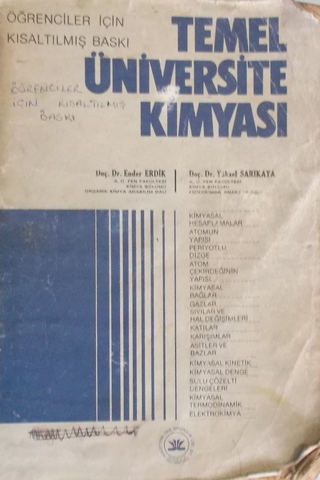 Temel Üniversite Kimyası Ender Erdik