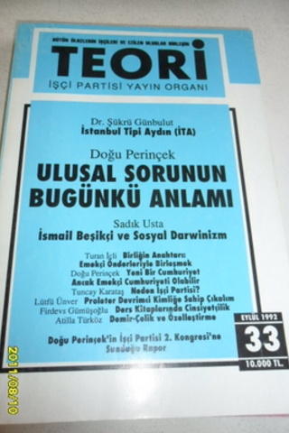 Teori Aylık Dergi 1992 / 33