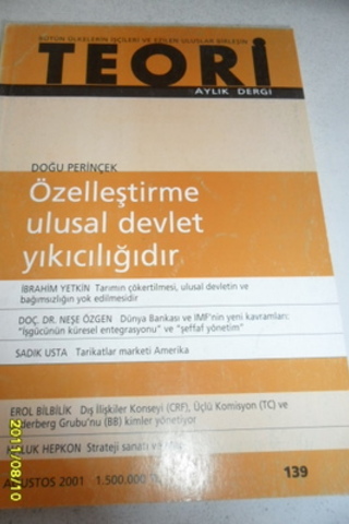 Teori Aylık Dergi 2001 / 139