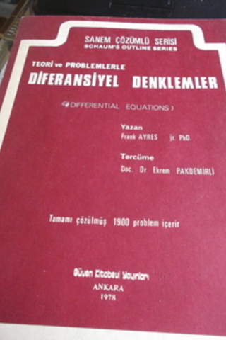 Teori ve Problemlerle Diferansiyel Denklemler Frank Ayres