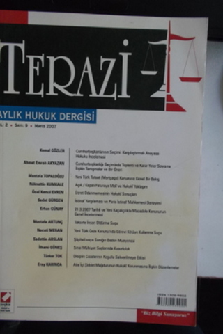 Terazi Aylık Hukuk Dergisi 2007 / 9