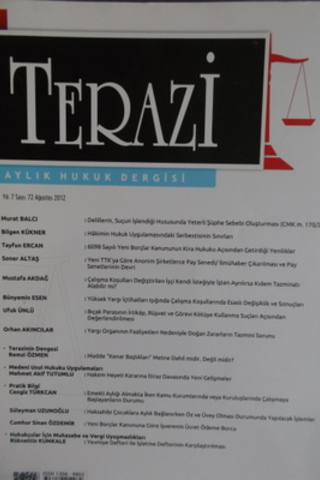 Terazi Aylık Hukuk Dergisi 2012 / 72