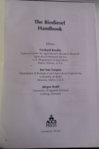 The Biodiesel Handbook / Ders Notu* Gerhard Knothe