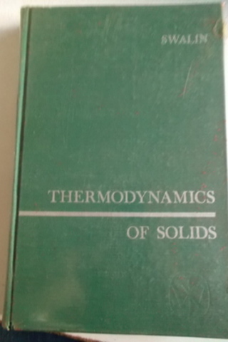 Thermodynamics Of Solids Richard A. Swalin