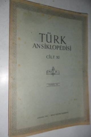 Türk Ansiklopedisi Cilt XI Fasikül 81