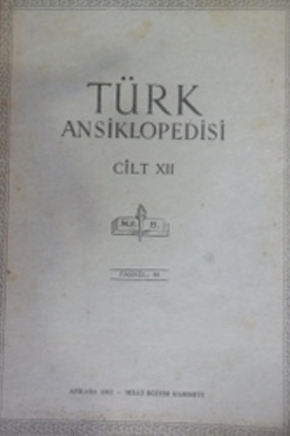 Türk Ansiklopedisi Cilt XII Fasikül 89