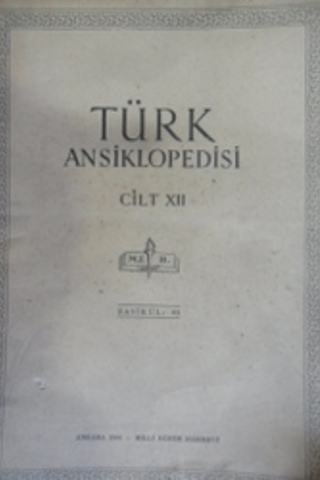 Türk Ansiklopedisi Cilt XII Fasikül 93