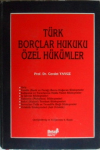 Türk Borçlar Hukuku Özel Hükümler Prof. Dr. Cevdet Yavuz