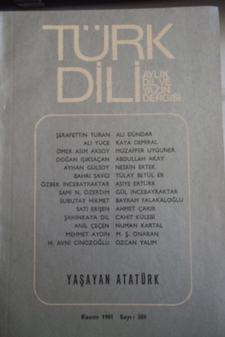 Türk Dili Aylık Dil ve Yazın Dergisi 1981 / 359