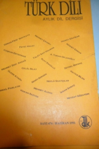 Türk Dili Aylık Dil Dergisi 1991 / 474