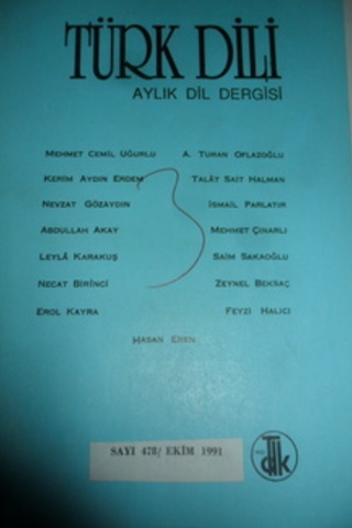 Türk Dili Aylık Dil Dergisi 1991 / 478