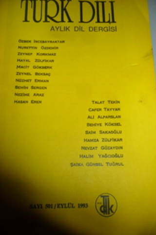 Türk Dili Aylık Dil Dergisi 1993 / 501