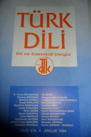 Türk Dili Dil ve Edebiyat Dergisi 1994 / 516