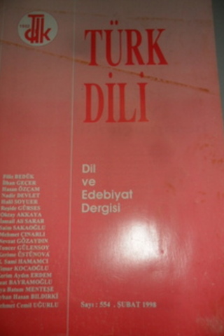 Türk Dili Dil ve Edebiyat Dergisi 1998 / 554