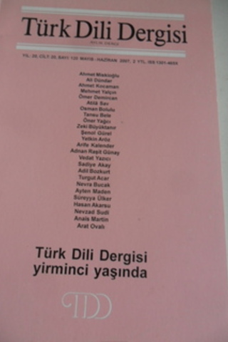 Türk Dili Dergisi 2007 / 120