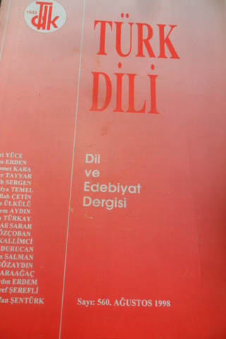 Türk Dili Dil ve Edebiyat Dergisi 1998 / 560