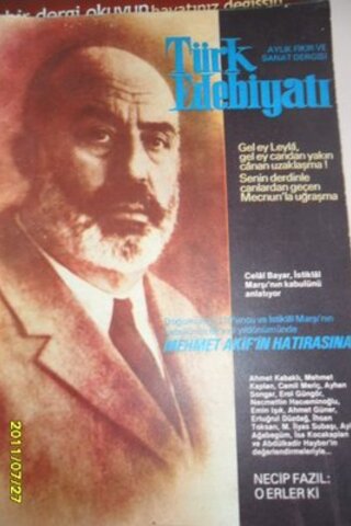 Türk Edebiyatı Aylık Fikir ve Sanat Dergisi - Mehmet Akif Ersoy