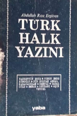 Türk Halk Yazını Abdullah Rıza Ergüven