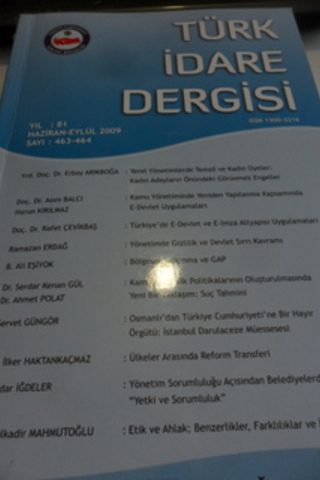 Türk İdare Hukuku Dergisi 2009 / 81 Prof. Dr. Hakan Pekcanıtez