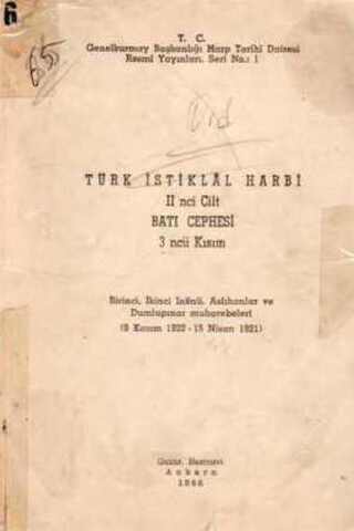 Türk İstiklal Harbi 2. Cilt Batı Cephesi 3. Kısım