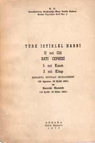 Türk İstiklal Harbi 2. Cilt Batı Cephesi 5. Kısım 2. Kitap