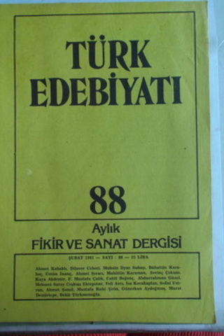 Türk Kültürü Aylık Dergisi 1981 / 88