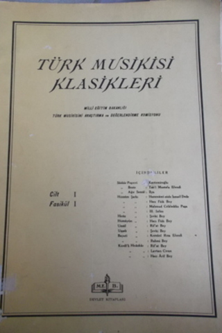 Türk Musikisi Klasikleri Cilt 1 Fasikül 1