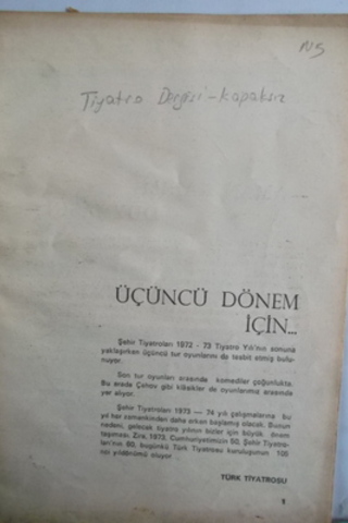 Türk Tiyatrosu ( Kapaksız )