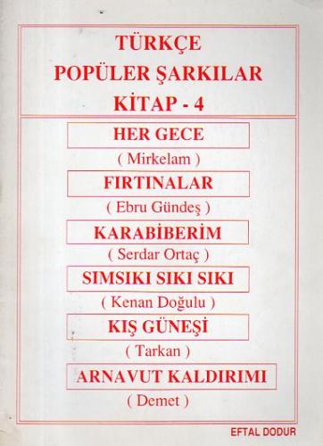 Türkçe Popüler Şarkılar Kitap-4 Ertal Dodur