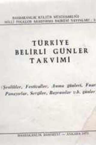 Türkiye Belirli Günler Takvimi 1973