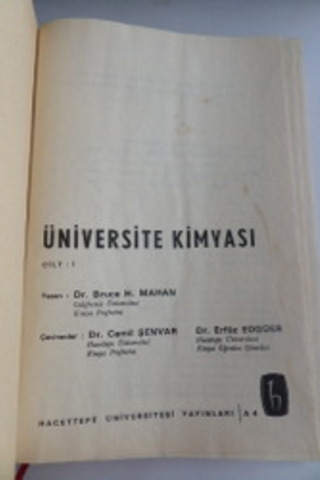 Üniversite Kimyası 1. Cilt Dr. Bruce H. Mahan