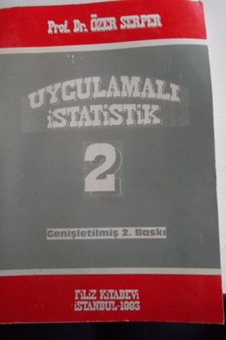 Uygulamalı İstatistik 2 Özer Serper