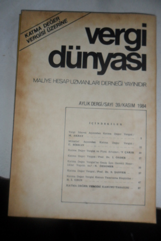 Vergi Dünyası 1984 / 39