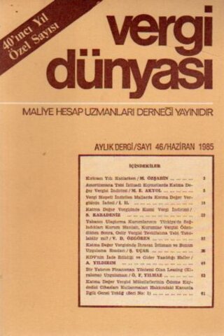 Vergi Dünyası 1985 /