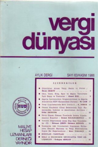 Vergi Dünyası 1986 /63