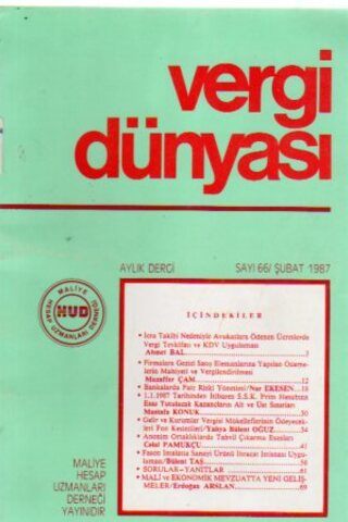 Vergi Dünyası 1987 /66