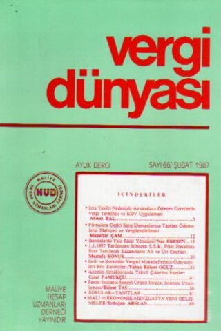 Vergi Dünyası 1987 /66