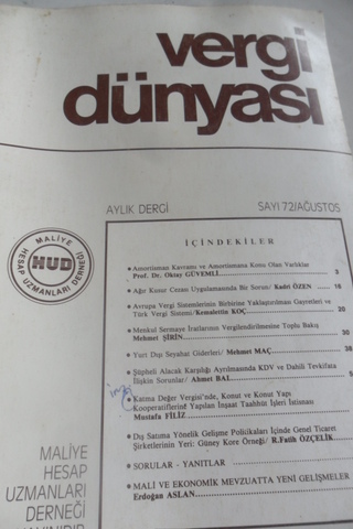 Vergi Dünyası 1987 / 72