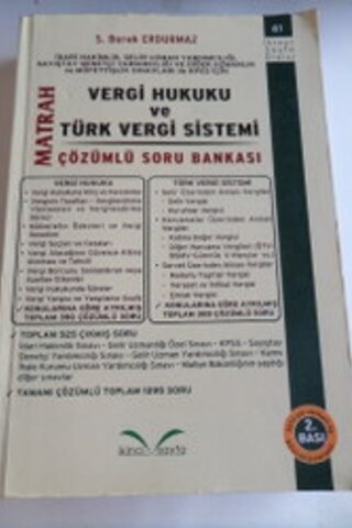 Vergi Hukuku ve Türk Vergi Sistemi Çözümlü Soru Bankası S. Burak Erdur