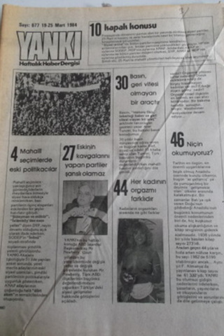Yankı Haftalık Haber Dergisi 1984 / 677