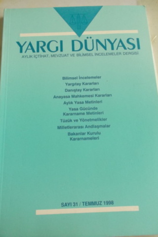 Yargı Dünyası 1998 / 31